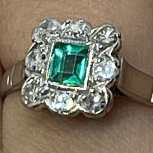 Diamonds reals emeralds 10k real‎ solid gold​​​​